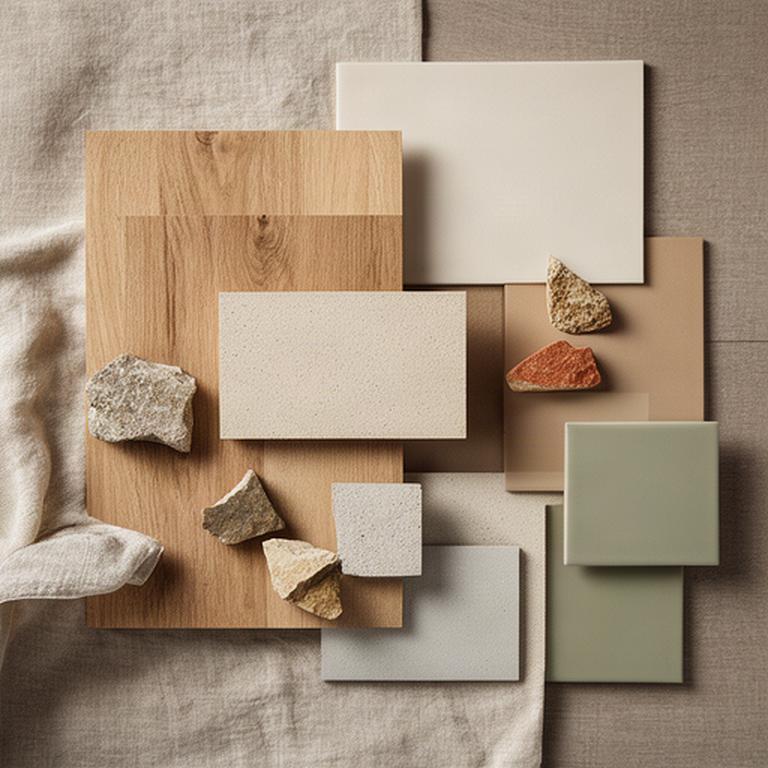 Campioni di legno e finiture naturali scelti per un interno residenziale